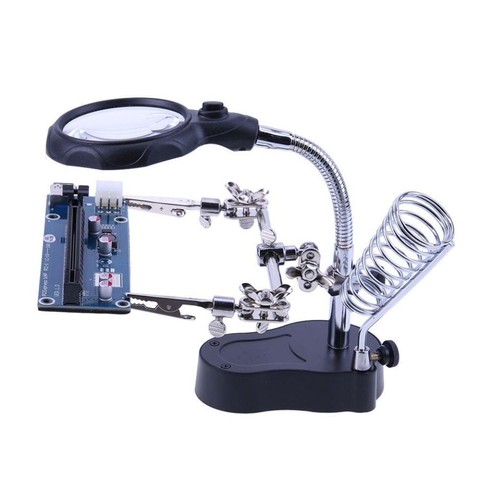 Valkyrie Led Işıklı Çok Fonksiyonlu Lehim Tamir Standı Büyüteç