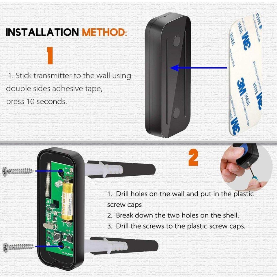 Valkyrie 300M Kablosuz Kapı Zili Su Geçirmez Kapı Zili