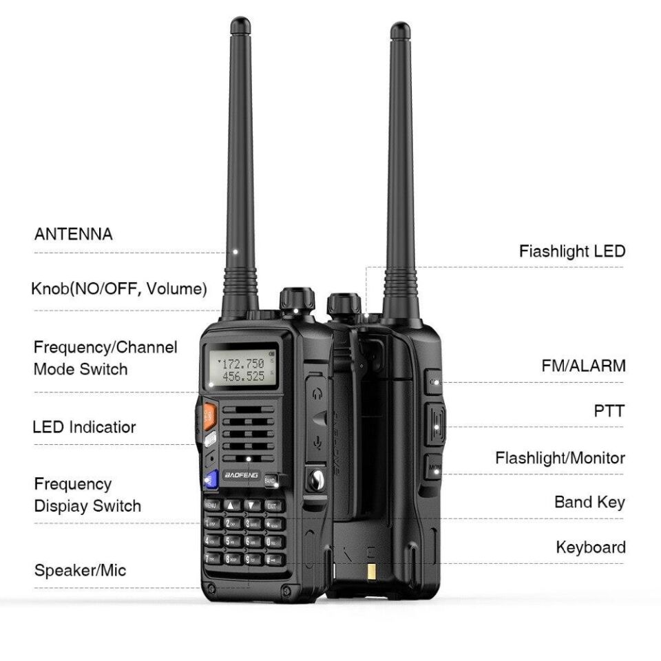 Valkyrie Baofeng UVS9 Plus 8W 2800mAh FM UHF/VHF El Telsiz + YEDEK BATARYA