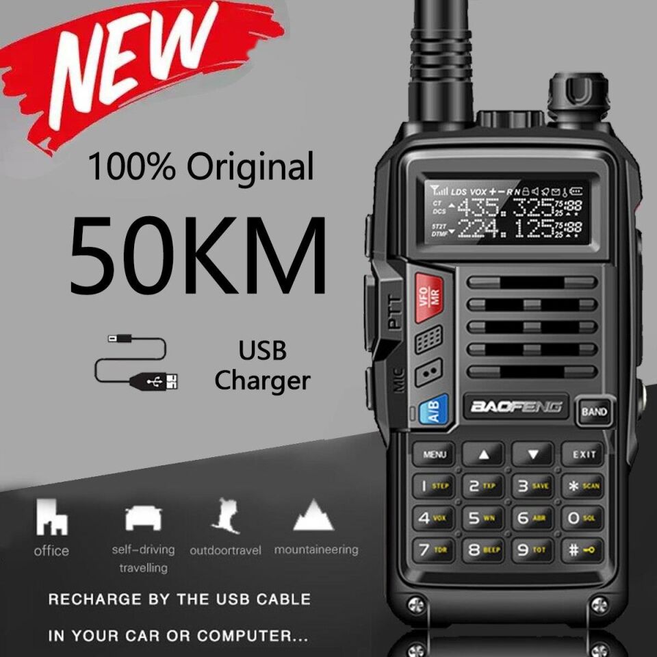 Valkyrie Baofeng UVS9 Plus 8W 2800mAh FM UHF/VHF El Telsiz + YEDEK BATARYA