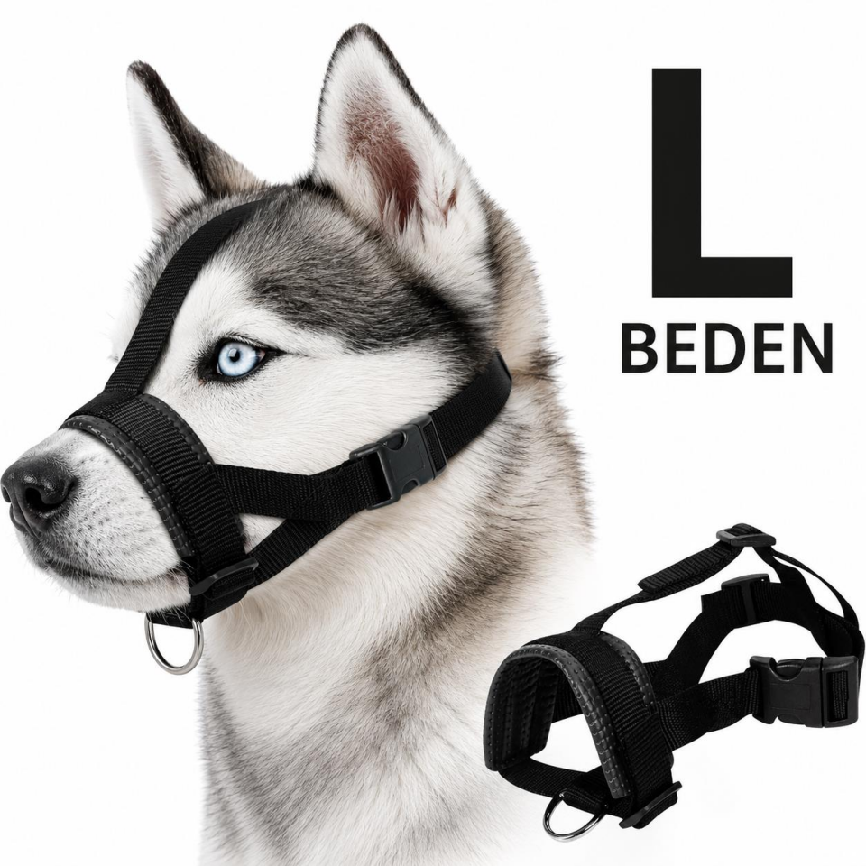 Valkyrie L Beden Köpek Ağızlığı Ayarlanabilir Nefes Alabilir Isırma Önleyici Yumuşak Pedli  Siyah