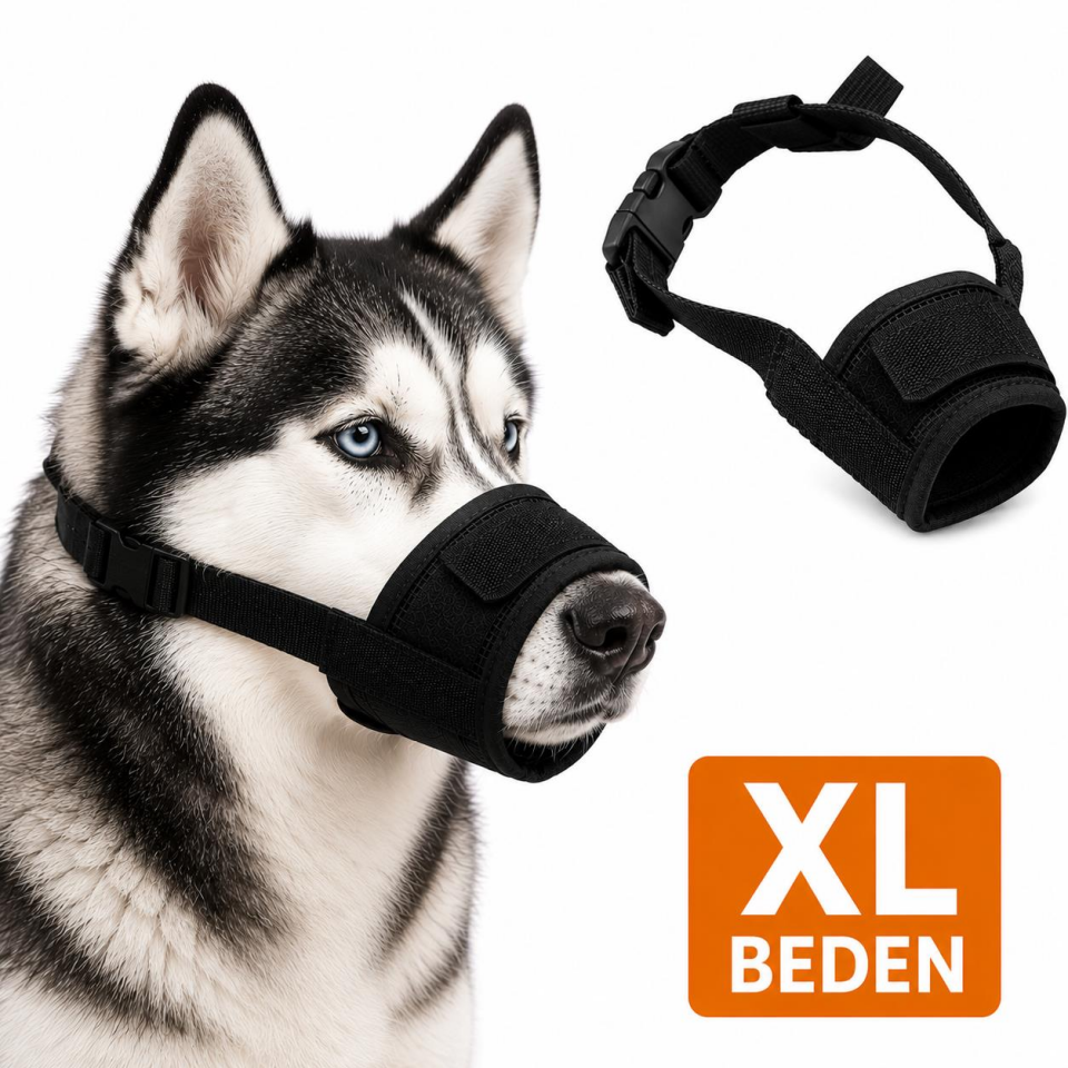 Valkyrie Köpek Ağızlığı XL Beden Nefes Alabilir Fileli Ayarlanabilir Isırma Önleyici Yumuşak Siyah