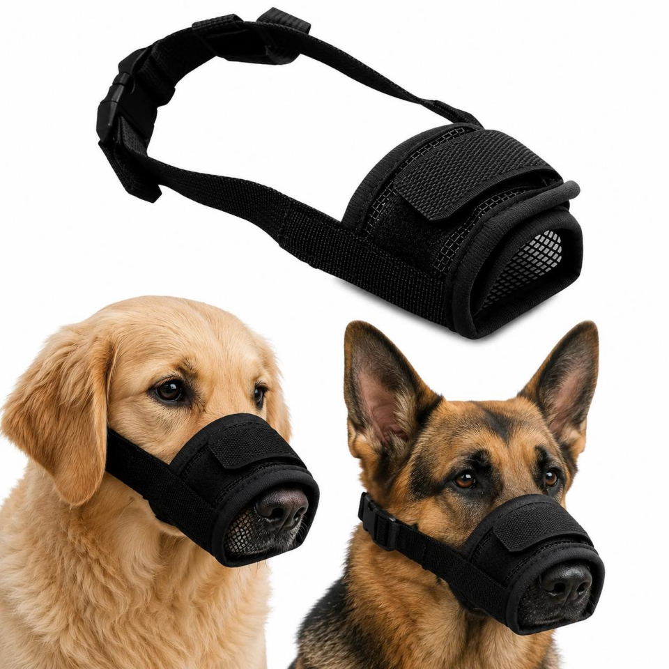 Valkyrie Köpek Ağızlığı XL Beden Nefes Alabilir Fileli Ayarlanabilir Isırma Önleyici Yumuşak Siyah