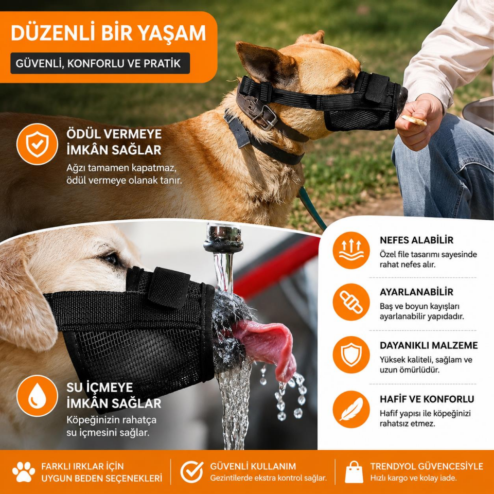 Valkyrie Köpek Ağızlığı XL Beden Nefes Alabilir Fileli Ayarlanabilir Isırma Önleyici Yumuşak Siyah