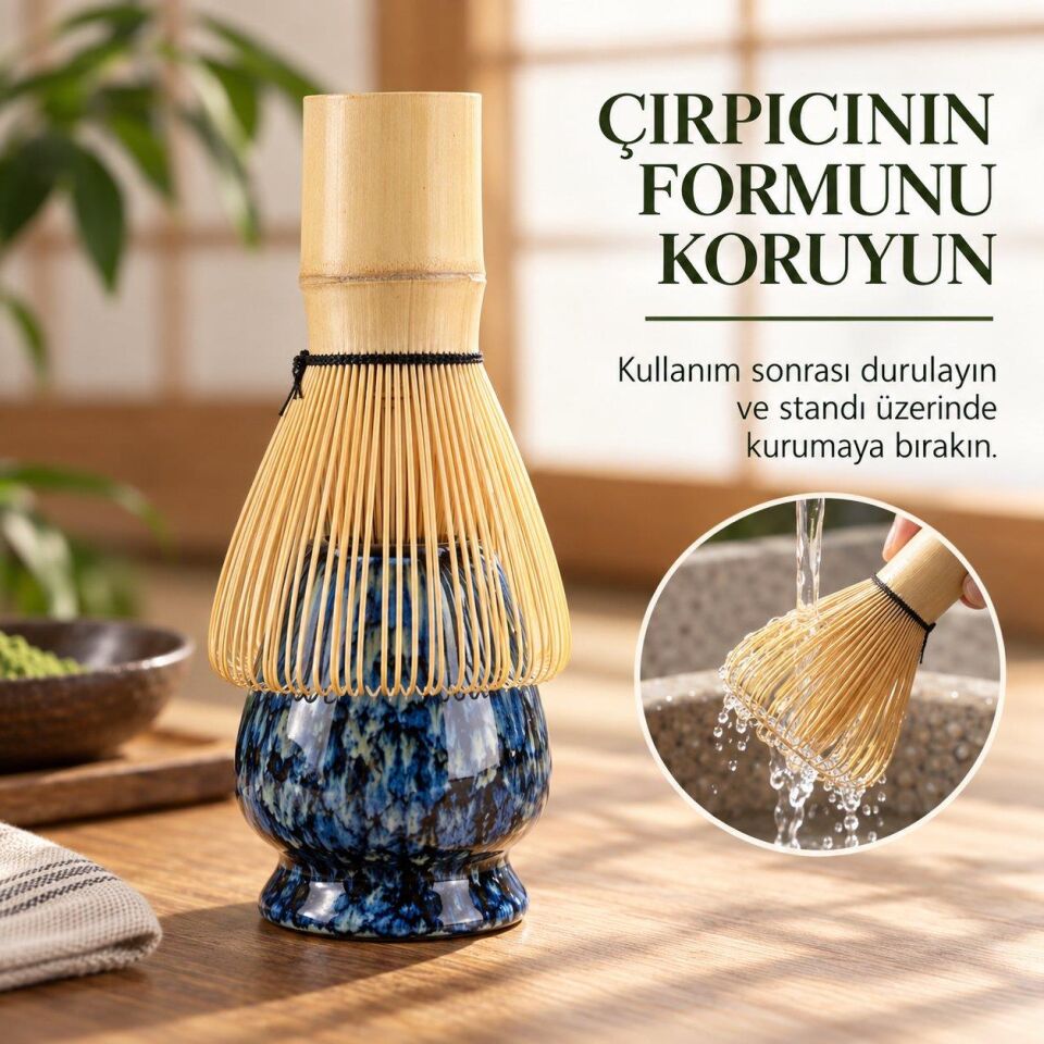 Valkyrie 5 Parça Matcha Seti Chasen Bambu Çırpıcı Chashaku Kaşık Chawan Kase ve Stand M663