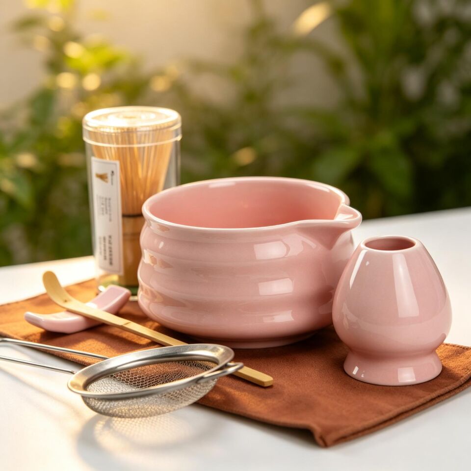 Valkyrie 7 Parça Matcha Seti Chasen Çırpıcı Chawan Kase Chashaku Kaşık Süzgeç ve Stand
