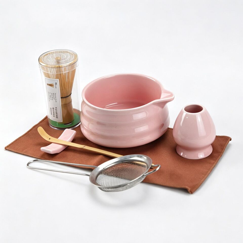 Valkyrie 7 Parça Matcha Seti Chasen Çırpıcı Chawan Kase Chashaku Kaşık Süzgeç ve Stand