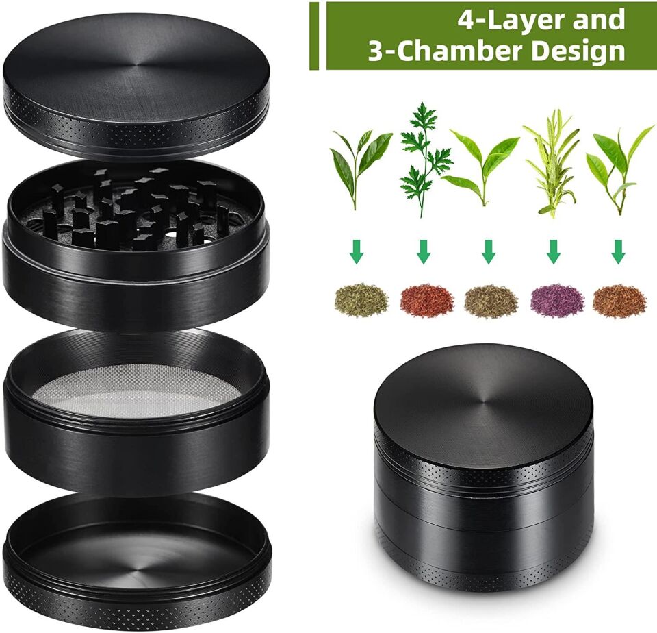 Valkyrie 40 mm 4 Katmanlı Çinko Alaşım Herbal Grinder Baharat Bitki Ot Tütün Öğütücü