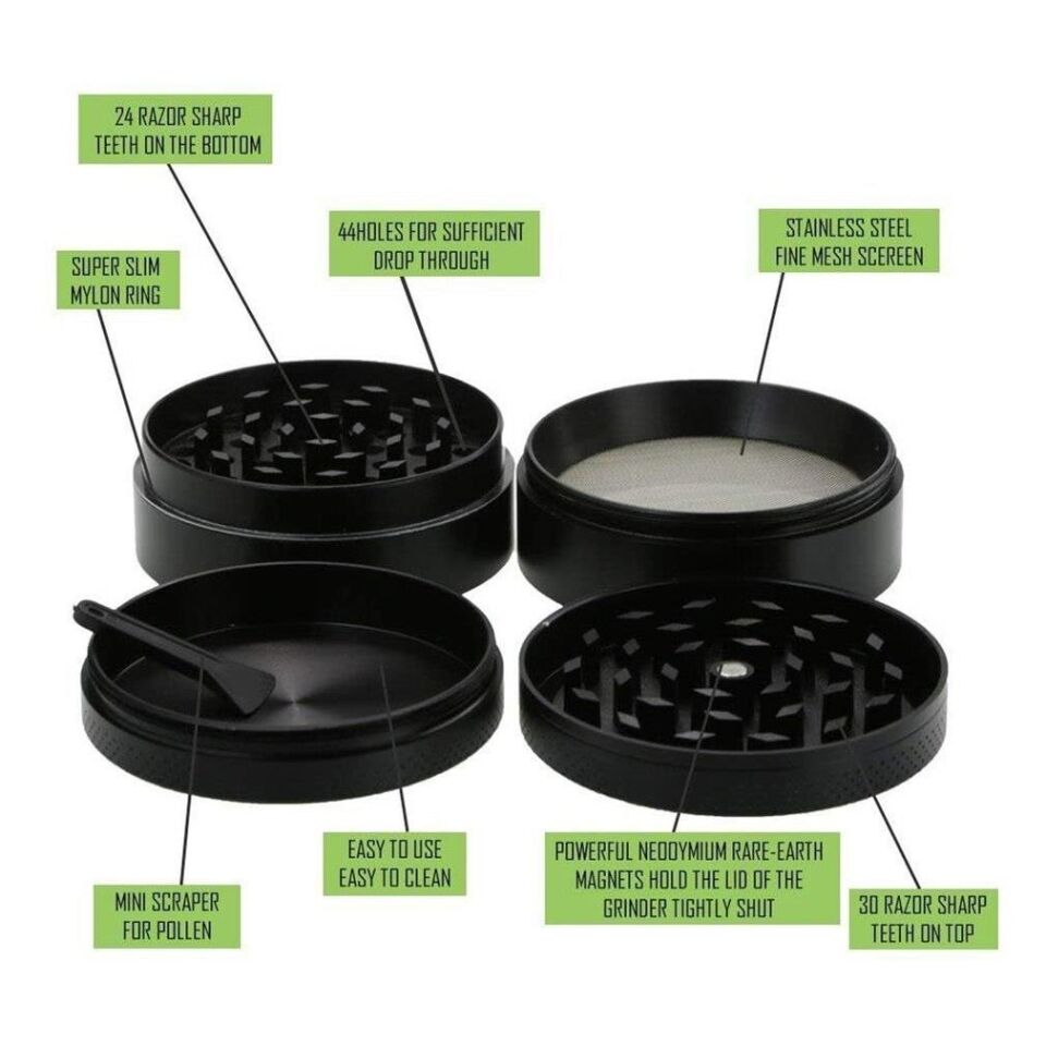 Valkyrie 40 mm 4 Katmanlı Çinko Alaşım Herbal Grinder Baharat Bitki Ot Tütün Öğütücü