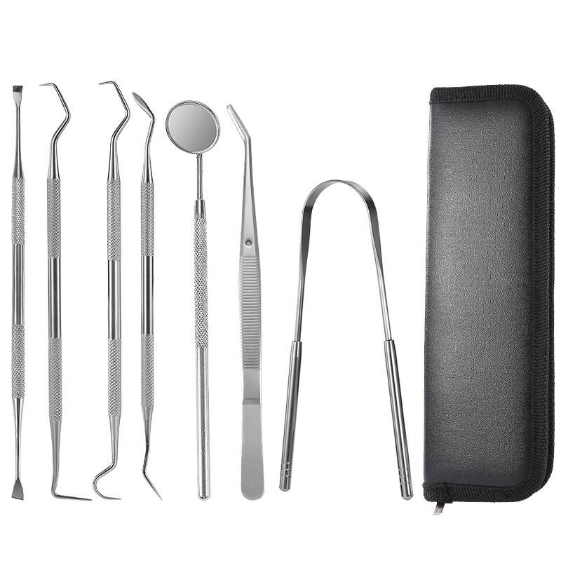 Valkyrie 7 adet Paslanmaz Çelik Diş Tartar Dil Temizleme Dental Ağız Bakım Seti