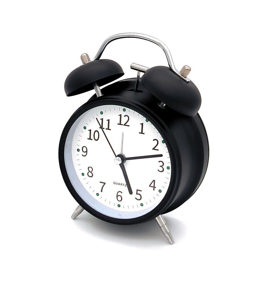 Valkyrie 16cm Büyük Boy Akar Saniyeli Alarm Çalar Saat - Nostaljik Masa Saati Siyah