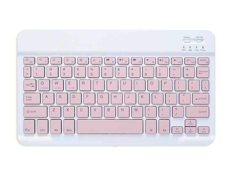 Valkyrie BL30 Bluetooth 10 inç Ios Windows Android Uyumlu Kablosuz Klavye - Türkçe - Şarjlı-Sessiz Multimedia - Ultra İnce Pembe