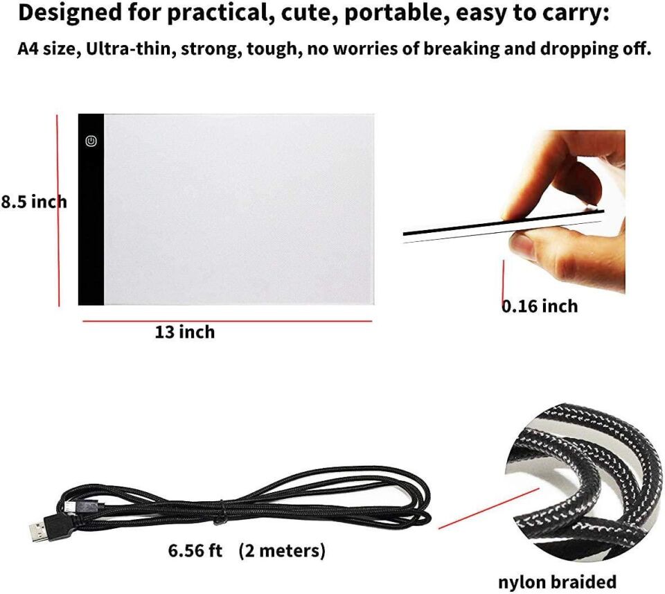 Valkyrie MDDG Led Işıklı A4 Boy Çizim Kopyalama Eskiz Çizim Ultra İnce Animasyon Çizim Tableti