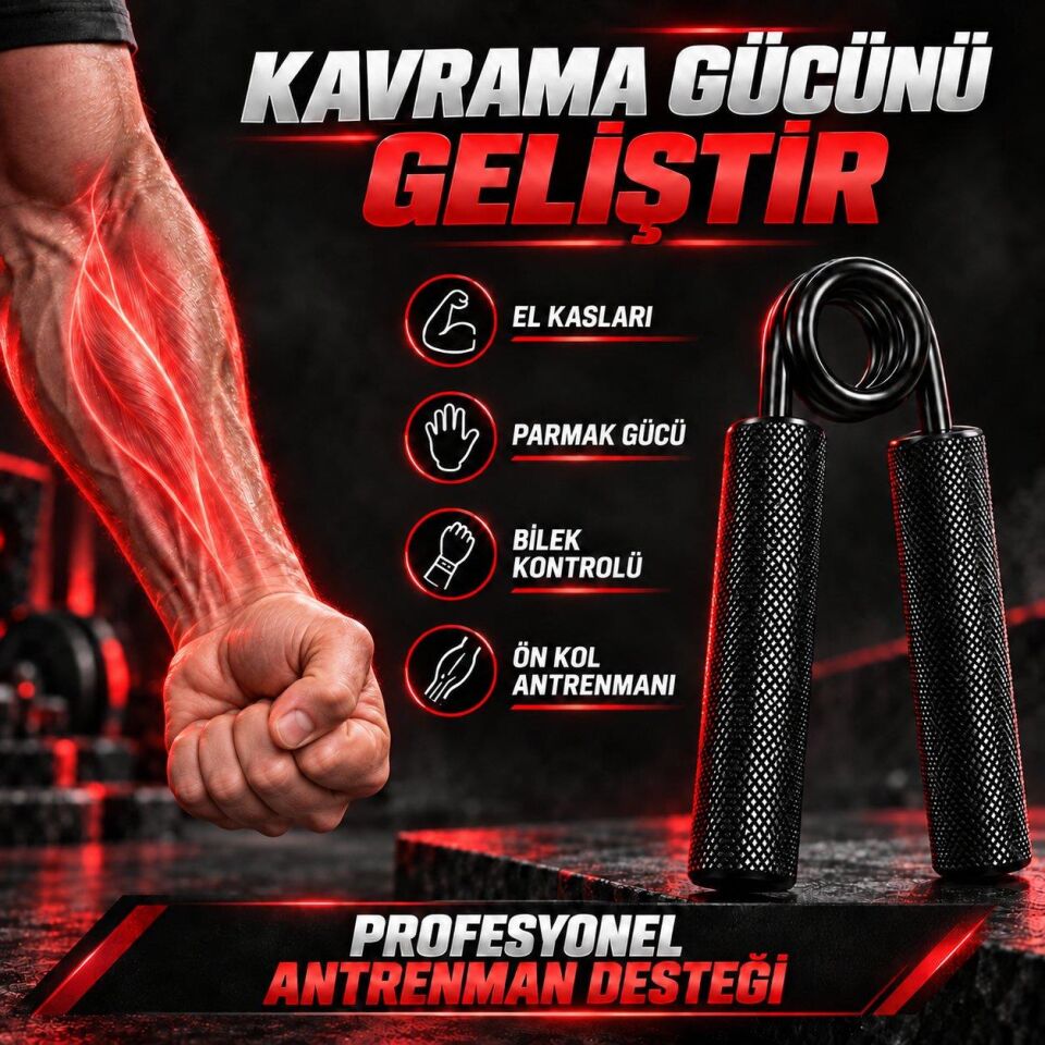 Valkyrie 6’lı El Yayı Seti 45-159 Kg Ayarlanabilir Kavrama Güçlendirici Metal Siyah