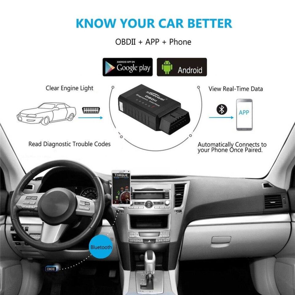 Valkyrie Konnwei KW910 OBD2 V1.5 Bluetooth Özellikli Araç Arıza Tespit Cihazı