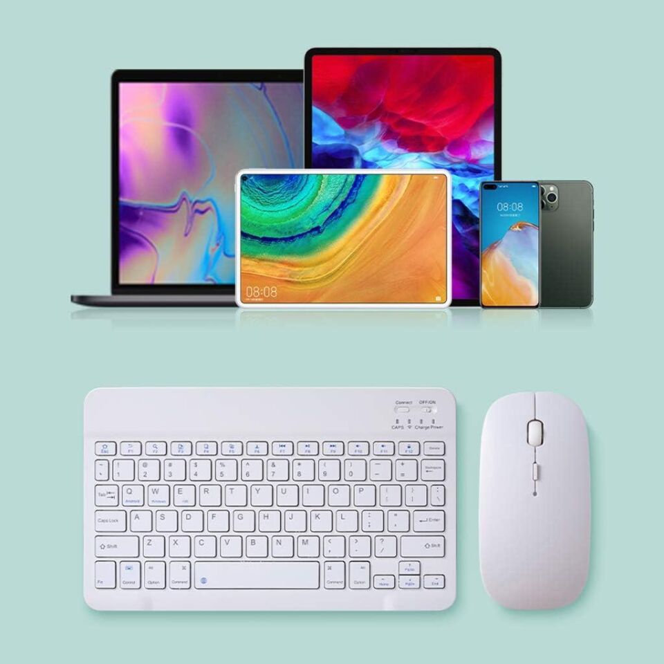 Valkyrie BL30 Bluetooth Ios Ipad Android Windows Uyumlu Klavye Mouse Seti - Sessiz - Şarjlı - Combo Beyaz