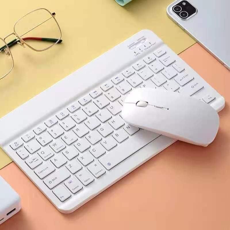 Valkyrie BL30 Bluetooth Ios Ipad Android Windows Uyumlu Klavye Mouse Seti - Sessiz - Şarjlı - Combo Beyaz