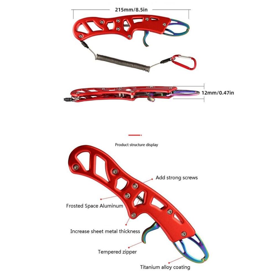 Valkyrie 21cm Taşınabilir Paslanmaz Çelik Balıkçılık Balık Tutucu Kargaburun Gripper