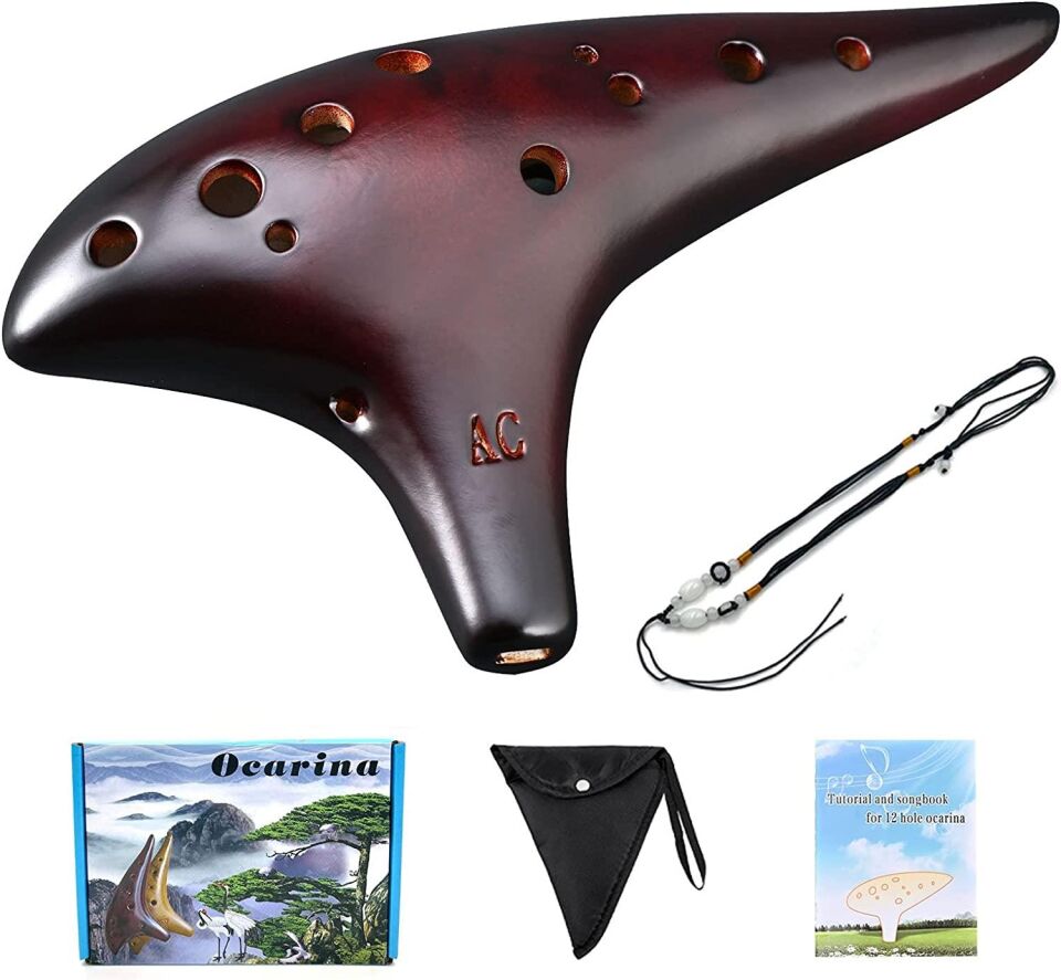 Valkyrie 12 Delik Seramik Flüt Alto Ocarina Sualtı Müzik Enstrüman Müzik Lover Stil Acemi Enstrüman