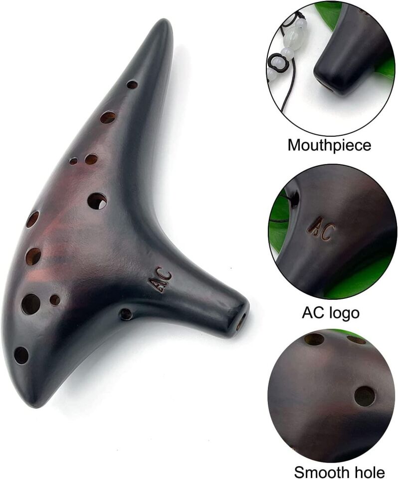 Valkyrie 12 Delik Seramik Flüt Alto Ocarina Sualtı Müzik Enstrüman Müzik Lover Stil Acemi Enstrüman