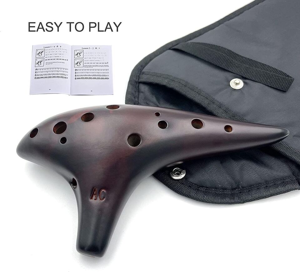 Valkyrie 12 Delik Seramik Flüt Alto Ocarina Sualtı Müzik Enstrüman Müzik Lover Stil Acemi Enstrüman