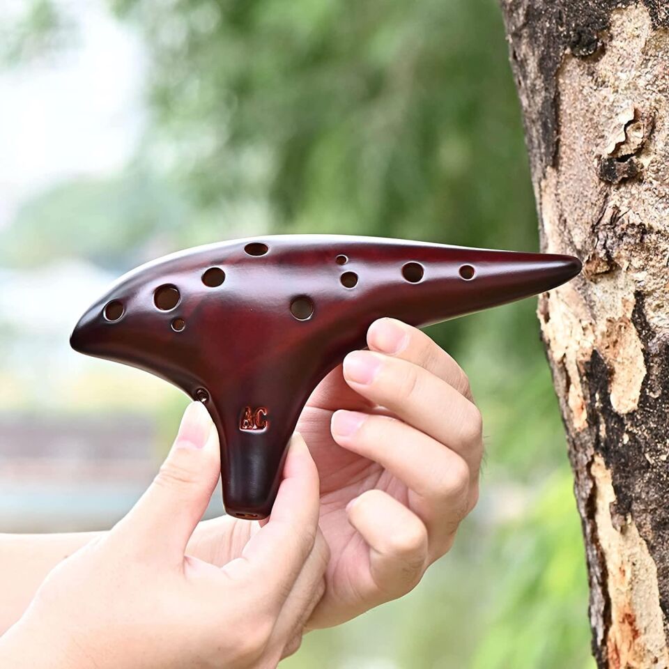 Valkyrie 12 Delik Seramik Flüt Alto Ocarina Sualtı Müzik Enstrüman Müzik Lover Stil Acemi Enstrüman