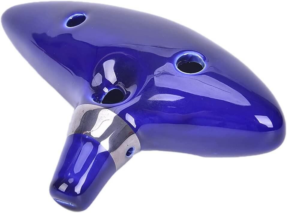 Valkyrie Ocarina 12 Delik Ocarina Seramik Alto C Ocarina Flüt Mavi Ocarina Sualtı Müzik Nefesli Enstrüman