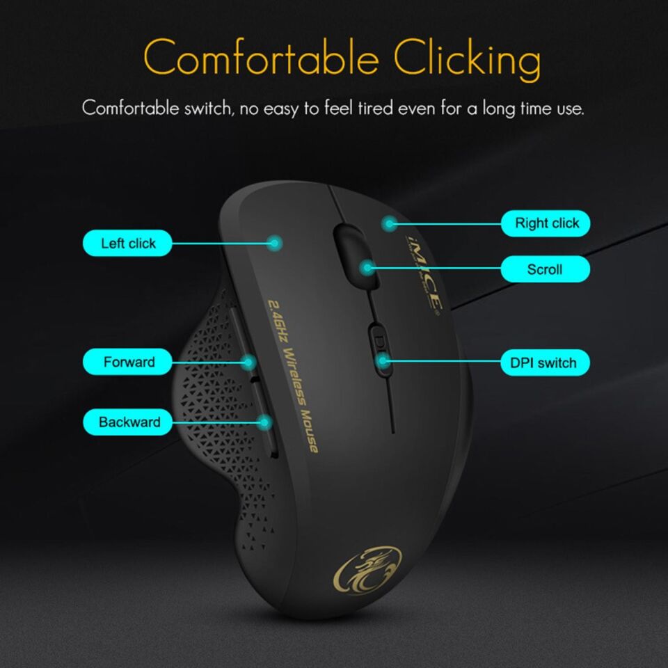 Valkyrie Imice G6 2.4 Wifi Ergonomik Tasarım 5 Tuşlu Sessiz Mouse