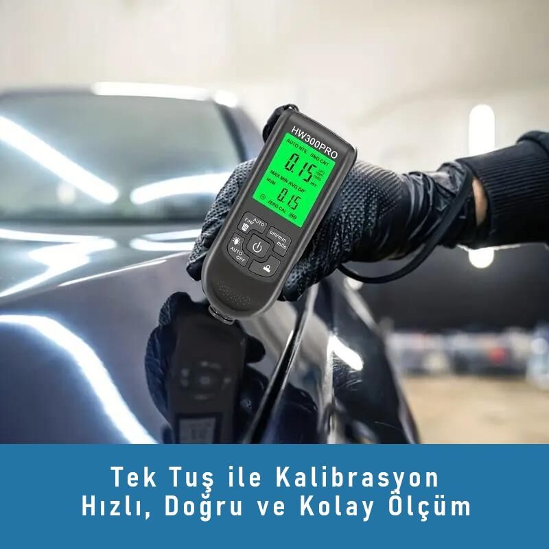 Valkyrie HW-300 Pro Kaplama Kalınlığı Ölçer – 0-2000 µm Ölçüm Aralığı, FE/NFE Algılama, Arka Aydınlatmalı LCD