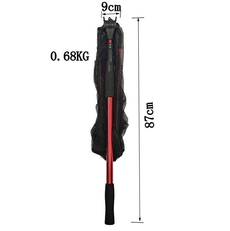 Valkyrie  180 cm Katlanabilir Teleskopik Alüminyum Alaşım 40x40 Kırmızı Balık Kepçesi