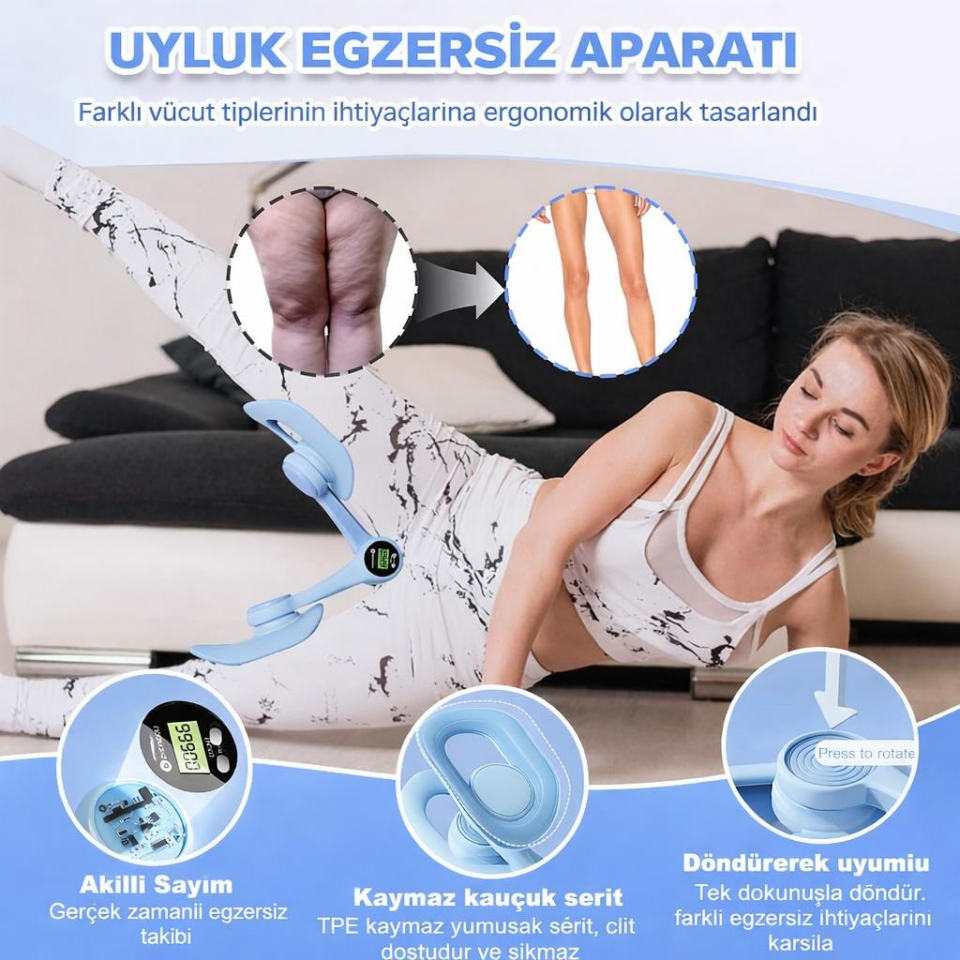 Valkyrie Dijital Ekranlı Pelvik Taban Egzersiz Aleti – Doğum Sonrası, Yoga ve Kas Egzersizi İçin Mavi