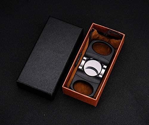 Valkyrie Honest Classic Kılıflı Kutulu Çift Bıçaklı Çelik Puro Makası Çelik Puro Kesici Siyah