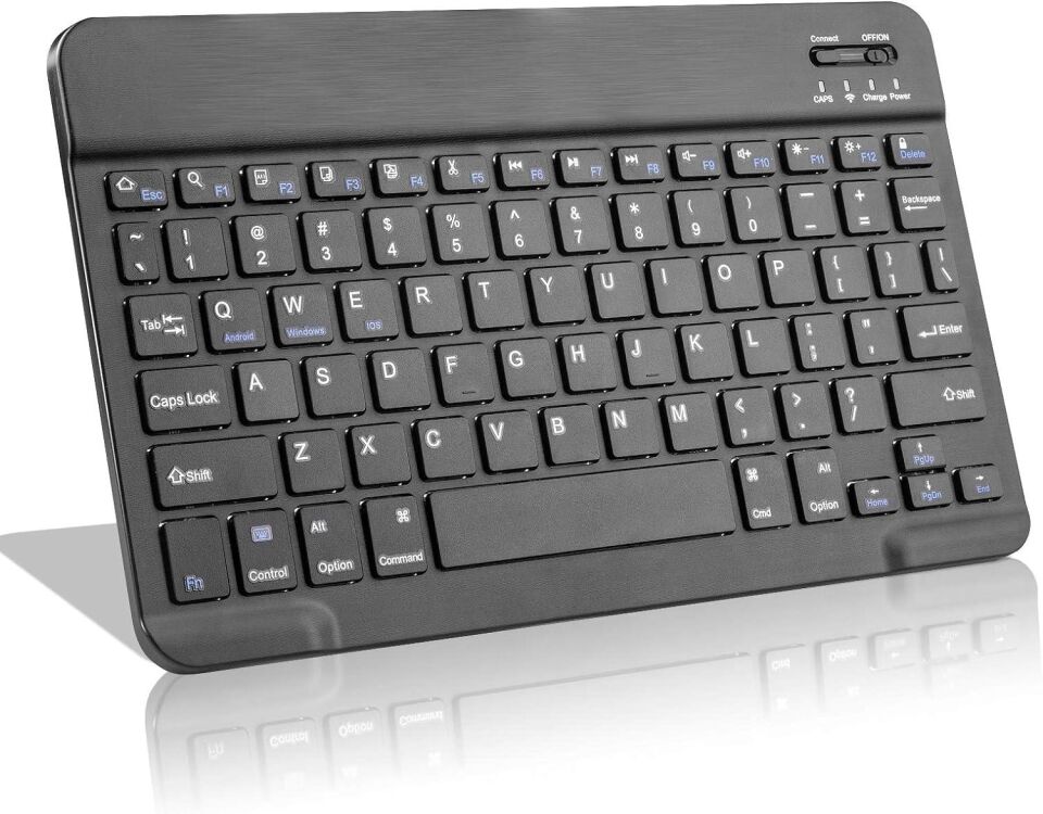 Valkyrie BL30 Bluetooth 10 inç Ios Windows Android Uyumlu Kablosuz Klavye - Türkçe - Şarjlı - Sessiz - Multimedia - Ultra İnce Siyah