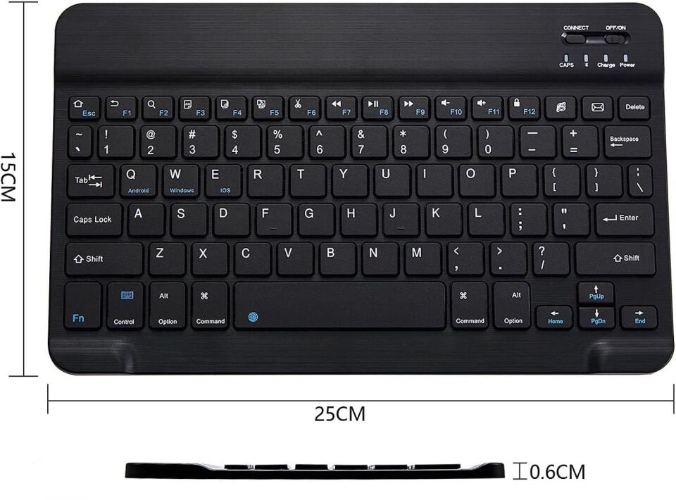 Valkyrie BL30 Bluetooth 10 inç Ios Windows Android Uyumlu Kablosuz Klavye - Türkçe - Şarjlı - Sessiz - Multimedia - Ultra İnce Siyah