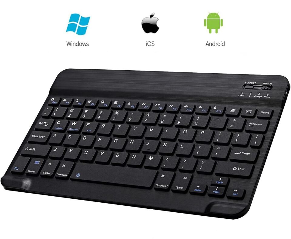 Valkyrie BL30 Bluetooth 10 inç Ios Windows Android Uyumlu Kablosuz Klavye - Türkçe - Şarjlı - Sessiz - Multimedia - Ultra İnce Siyah