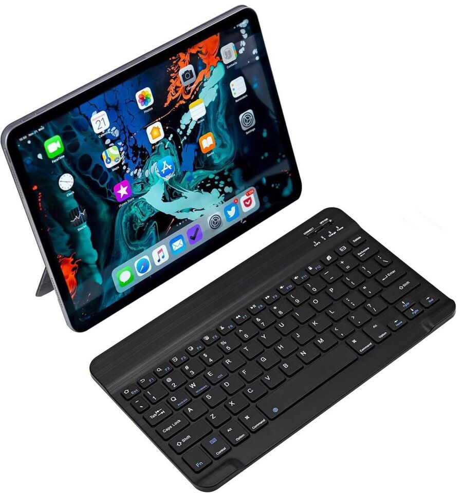 Valkyrie BL30 Bluetooth 10 inç Ios Windows Android Uyumlu Kablosuz Klavye - Türkçe - Şarjlı - Sessiz - Multimedia - Ultra İnce Siyah