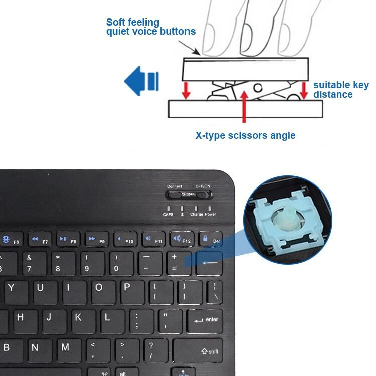 Valkyrie BL30 Bluetooth 10 inç Ios Windows Android Uyumlu Kablosuz Klavye - Türkçe - Şarjlı - Sessiz - Multimedia - Ultra İnce Siyah