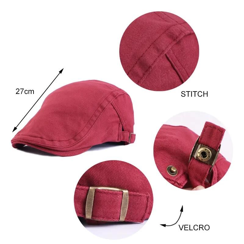 Erkek Şapka Kasket Düz Renk Ayarlanabilir Unisex Şapka Günlük Kullanım Yazlık Kasket Bordo