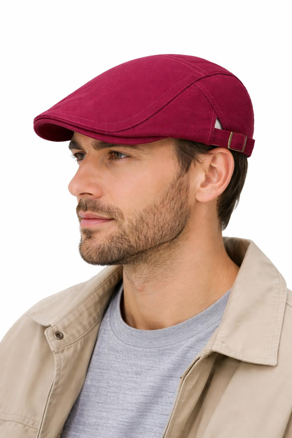 Erkek Şapka Kasket Düz Renk Ayarlanabilir Unisex Şapka Günlük Kullanım Yazlık Kasket Bordo