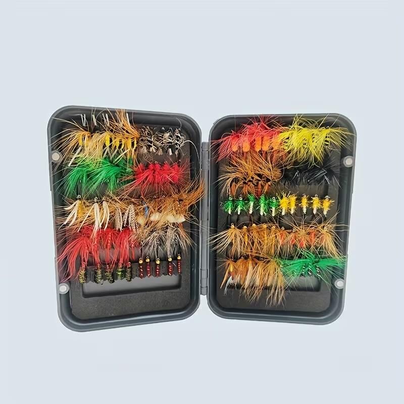 Valkyrie 100 Parça Yapay Sinek İğne Seti Fly Fishing Kutulu Alabalık Balıkçılık Tüylü Sahte Yem