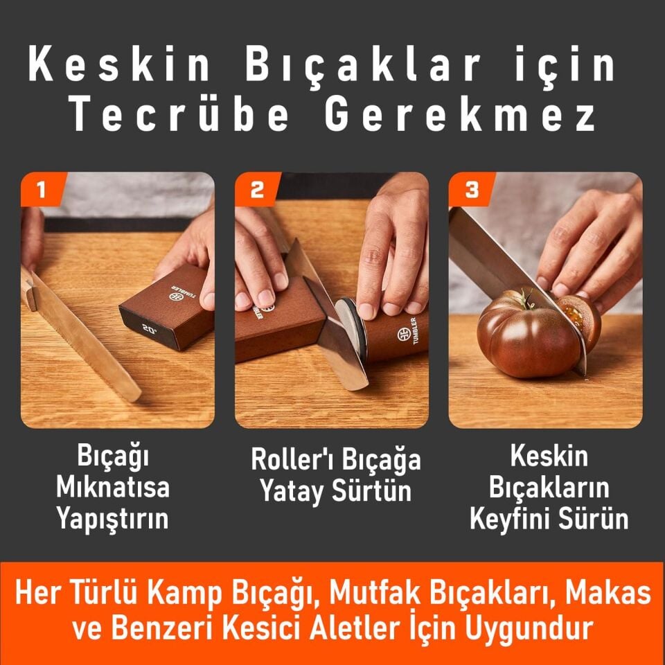 Valkyrie Profesyonel Roller Bıçak Biley Seti - Kolaylıkla Tecrübe Gerektirmeyen Muhteşem Keskinlik 15 ve 20 derece Bıçak Bileği