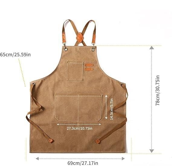 Valkyrie Unisex Kanvas Mutfak Önlüğü Ayarlanabilir Askılı Cepli Barista Garson Servis Önlüğü Kahve