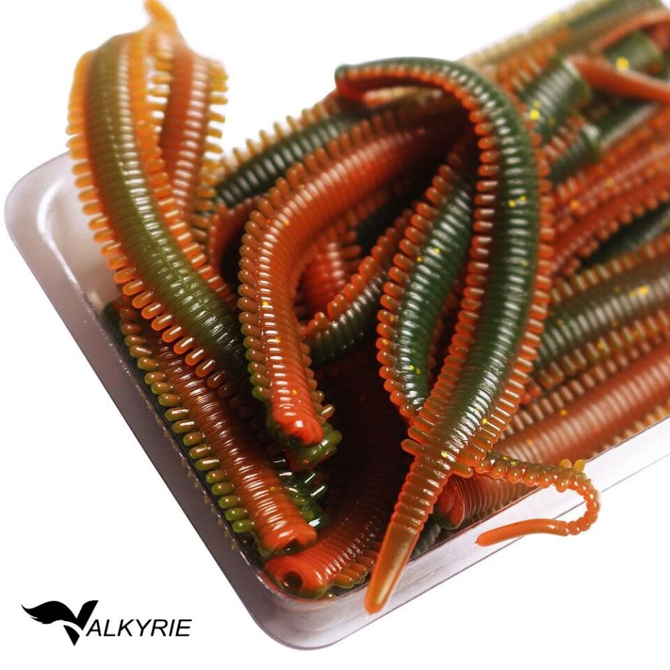 Valkyrie 20 Adet Silikon Solucan Yem 8.5cm Esnek Yumuşak Yapay Balık Yemi – Spin & Tatlı Su Avı İçin