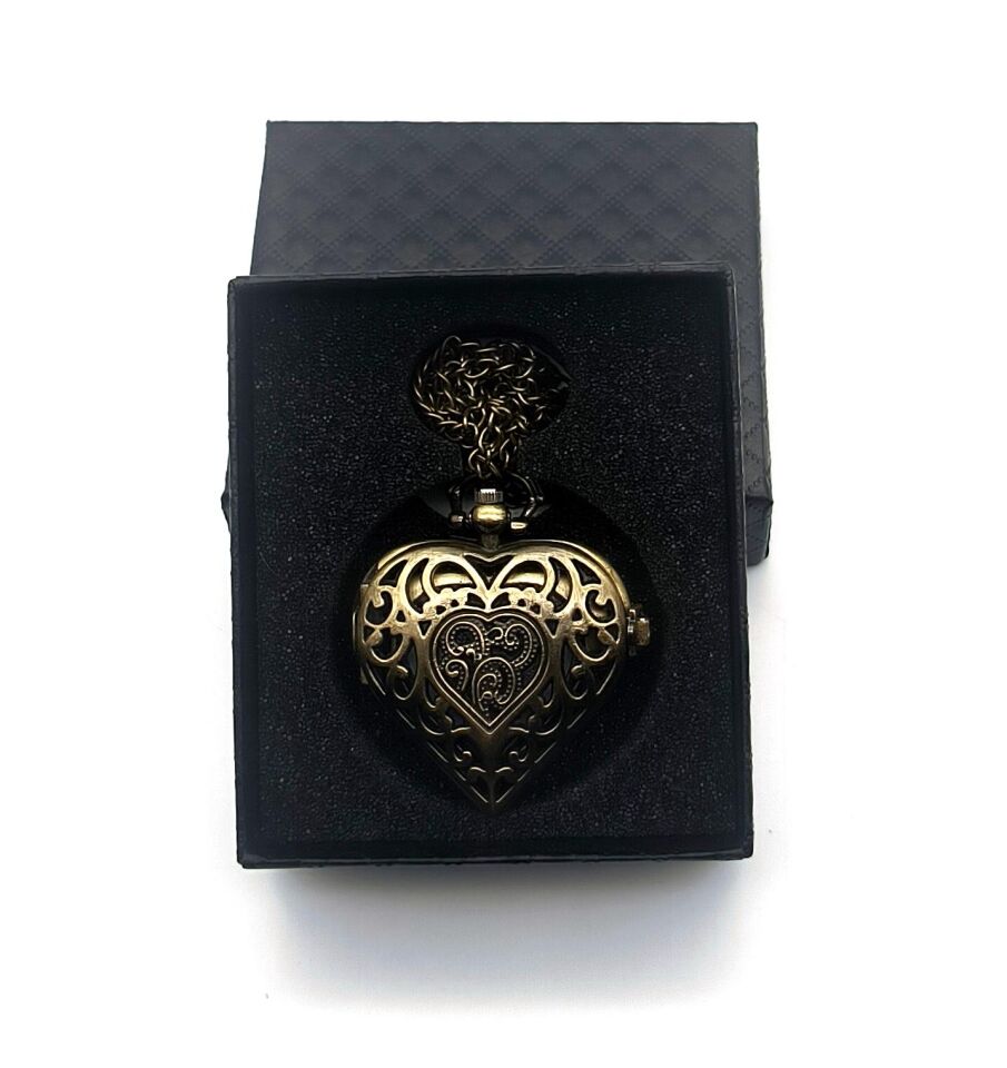 Valkyrie Kalpli Zincirli Köstekli Saat Kolye Bronz