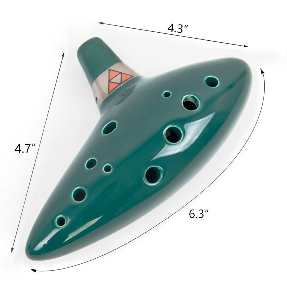 Valkyrie Ocarina 12 Delik Ocarina Seramik Alto C Ocarina Flüt Mavi Ocarina Sualtı Müzik Nefesli Enstrüman Yeşil