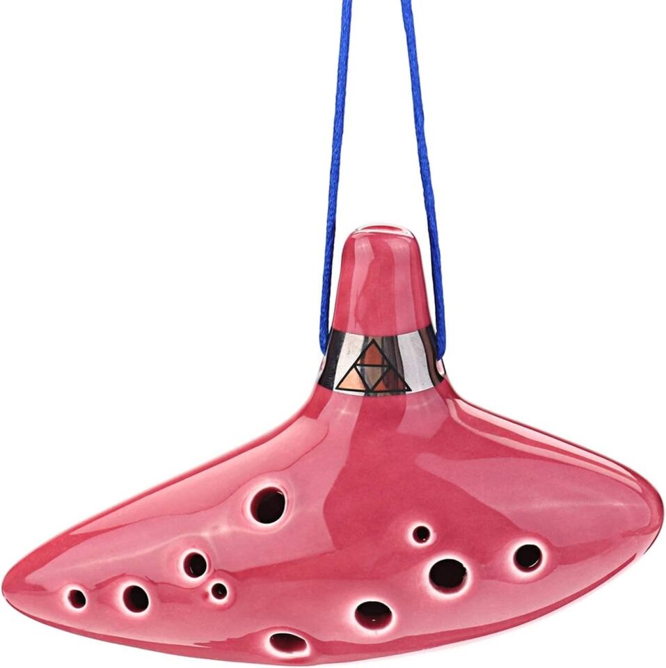 Valkyrie Ocarina 12 Delik Ocarina Seramik Alto C Ocarina Flüt Mavi Ocarina Sualtı Müzik Nefesli Enstrüman Kırmızı