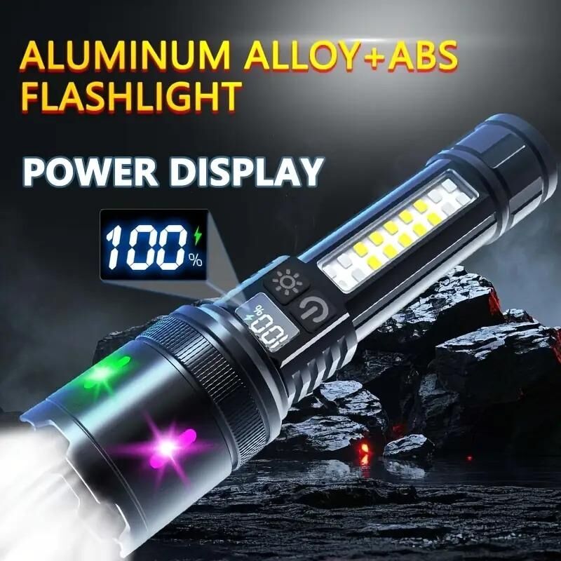 Valkyrie Şarjlı 15W Led 7 Işık Modu Çakarlı Zoom Özellikli Dijital Güç Göstergeli Uzun Pil Ömrü