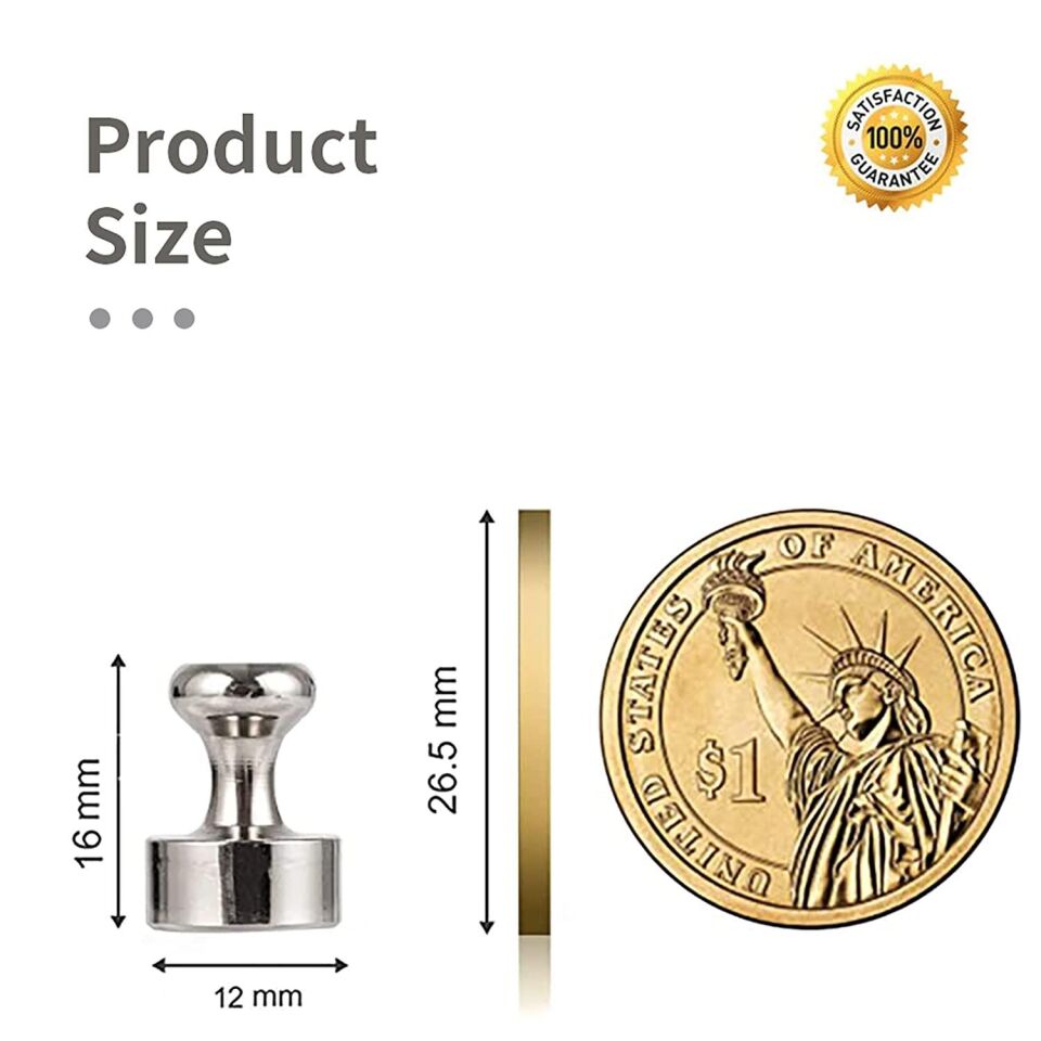 Valkyrie 12 Adet Yüksek Kalite Güçlü Neodyum Mıknatıs Buzdolabı Magnet Fotoğraf Evrak Kağıt Tutucu