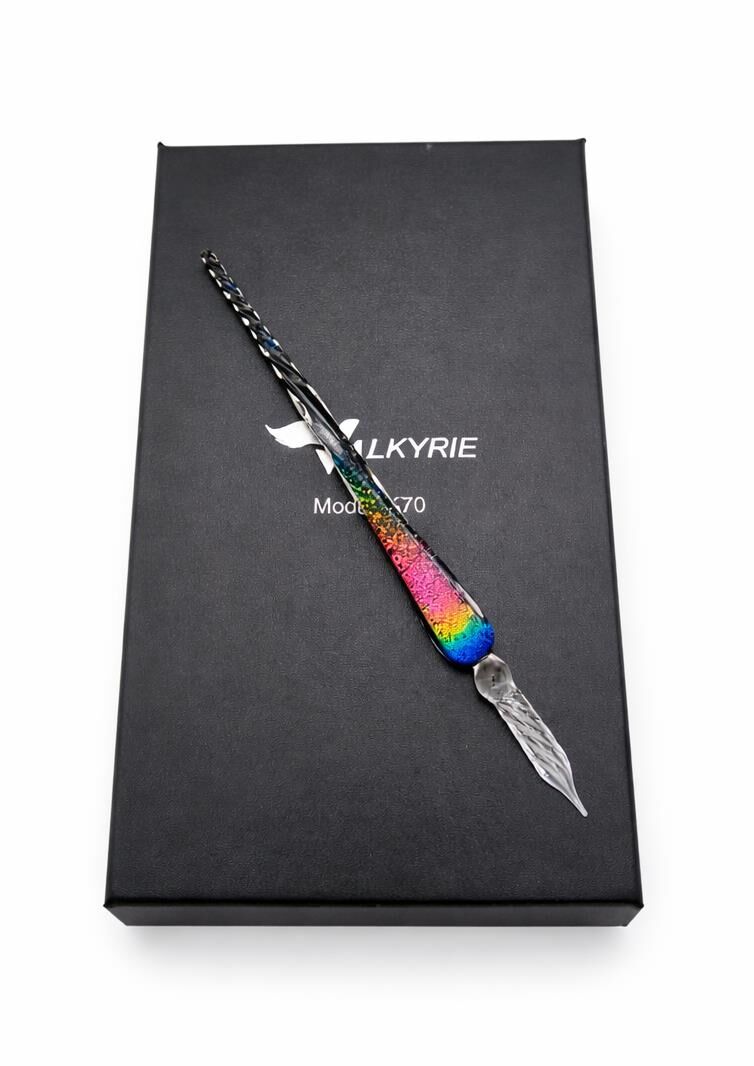 Valkyrie Gökkuşağı Cam Kalem Seti 12 Renk Mürekkep Hediyeli – Kristal Dip Pen Kaligrafi, Sanat ve Hobi Kalemi