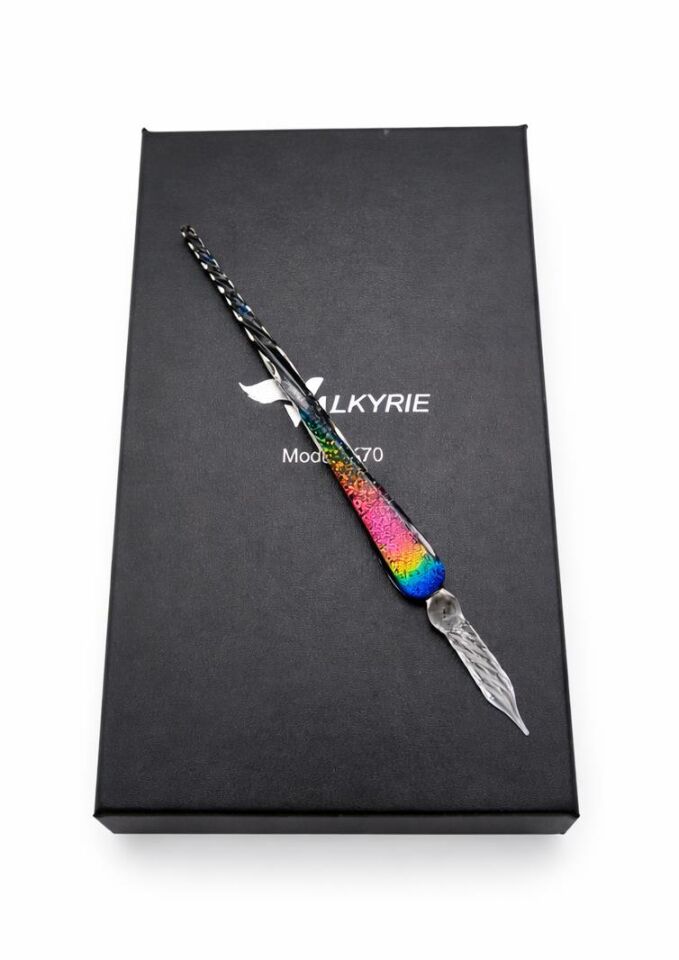 Valkyrie Gökkuşağı Cam Kalem Seti 12 Renk Mürekkep Hediyeli – Kristal Dip Pen Kaligrafi, Sanat ve Hobi Kalemi